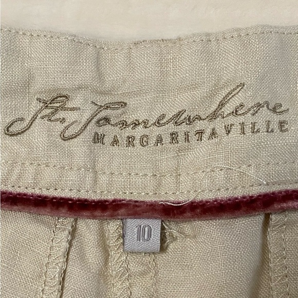 MARGARITAVILLE / St. Somewhere khaki Linen Wide Leg Pants Size 10 - Picture 3 of 9